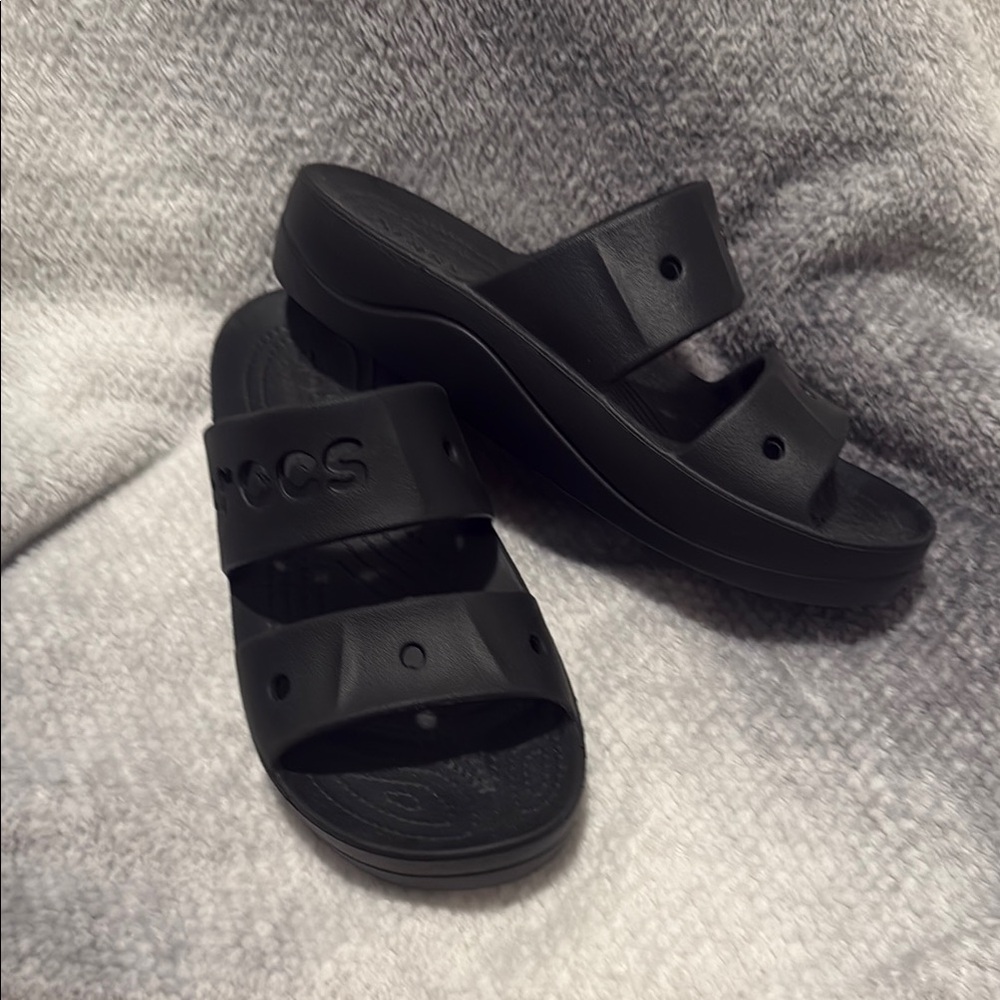 Black Crocs Slide Sandals